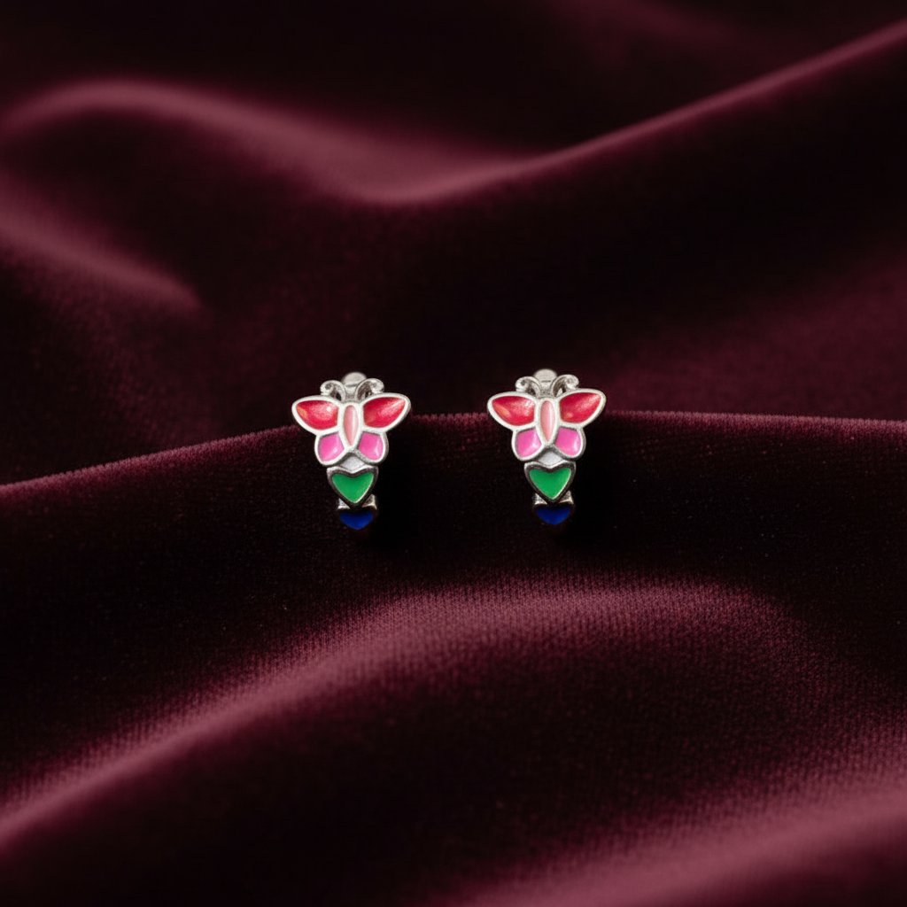 925 Silver Butterfly Hoops