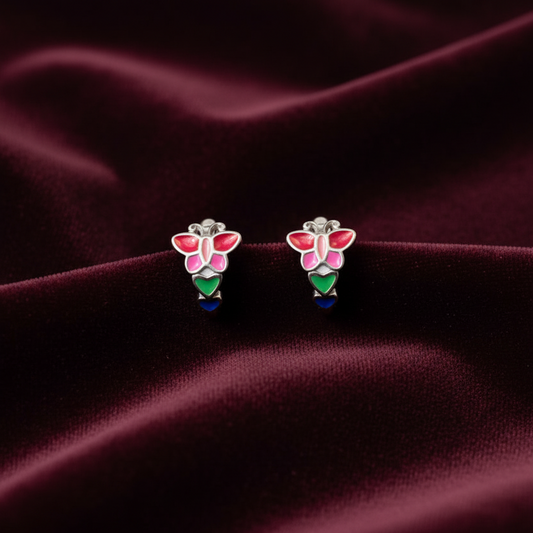 925 Silver Butterfly Hoops