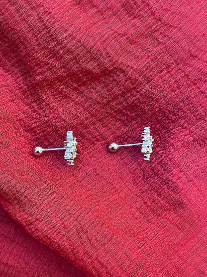 92.5 Silver Floral Earrings | Classic Flower Design | Elegant Jewellery