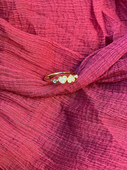 92.5 Silver Gold Plated Heart Ring for Women | Minimal Elegant Love Design | Jewellery