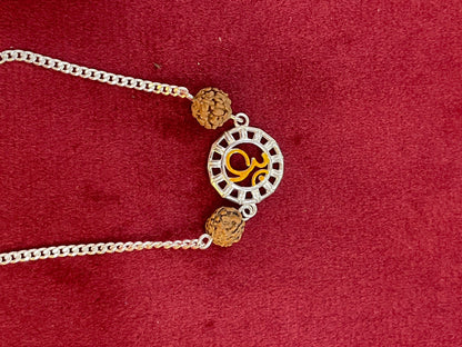925 Silver Om Rudraksha Rakhi
