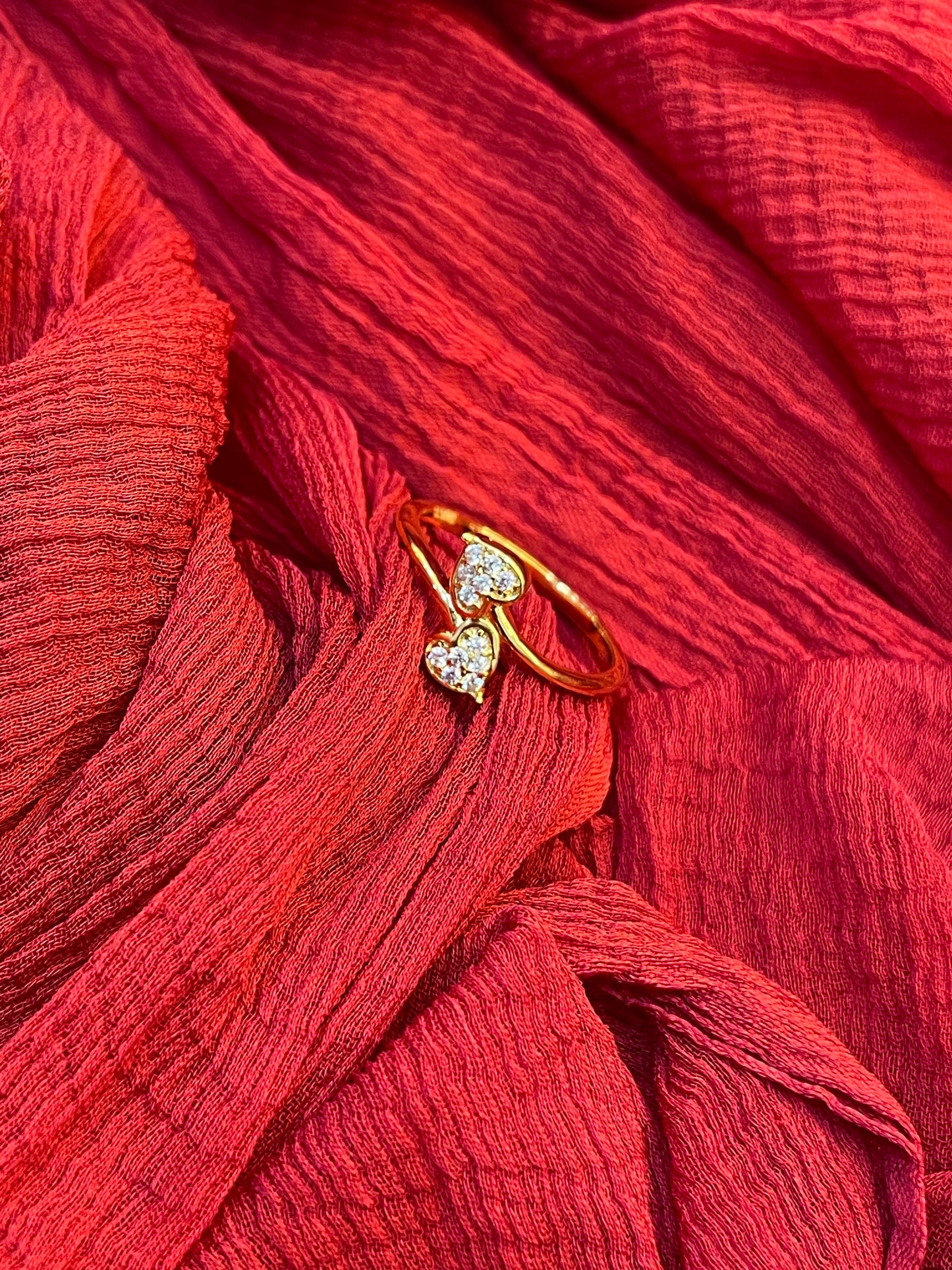 92.5 Silver Gold Plated Heart Ring for Women | Elegant Love Design | Jewellery