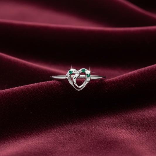 92.5 Silver Heart Ring for Women Size 15 | Stylish Elegant Love Design | Gift Jewellery