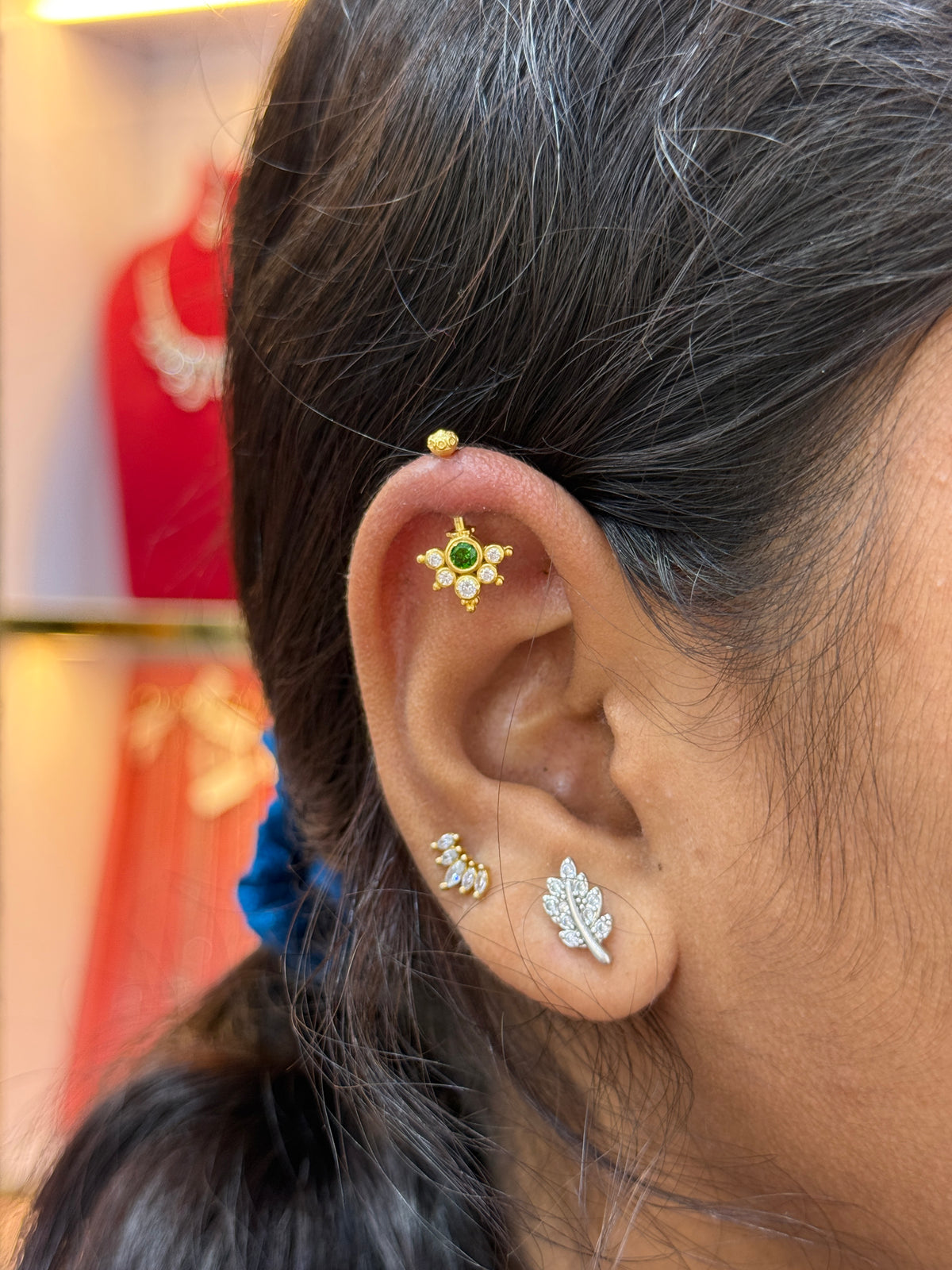92.5 Silver Multicolor Reversible Temple Bugadi (Pair) | Dual Style Design | Jewellery