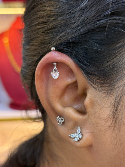 92.5 Silver Heart Bugadi Pair