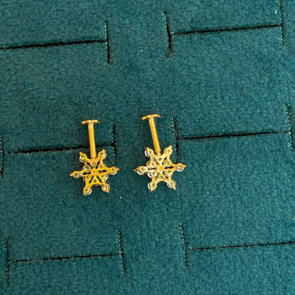 92.5 Silver Floral Piercing Bugadi Pair