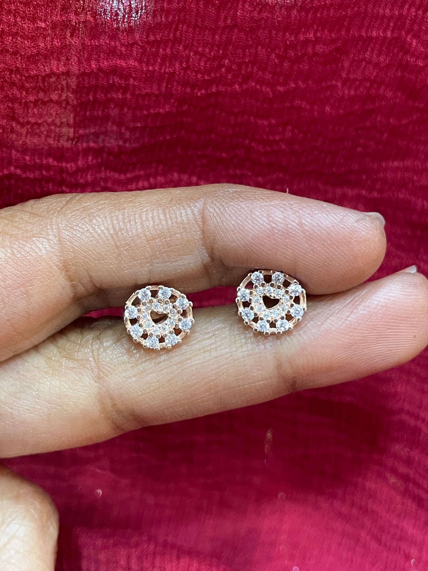 92.5 Silver Rose Gold Plated Studs | Stylish Elegant Design | Premium Jewellery