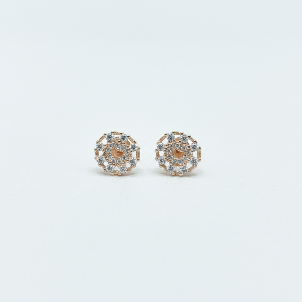 92.5 Silver Rose Gold Plated Studs | Stylish Elegant Design | Premium Jewellery