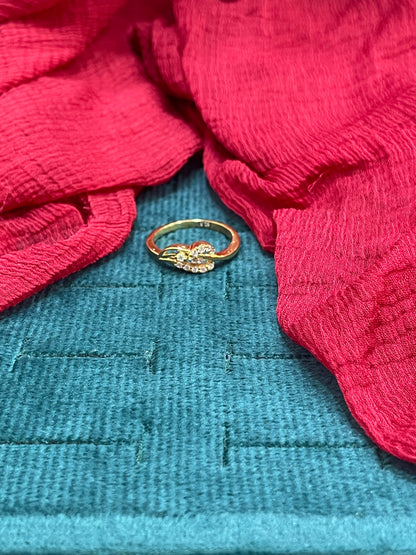 92.5 Silver Gold Plated Classy Ring for Women Size 12 | Elegant Timeless Design | Stylish Jewellery