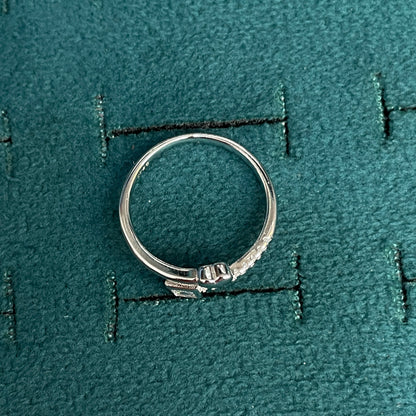 92.5 Silver Clear Stone Heart Ring for Women- Size 14