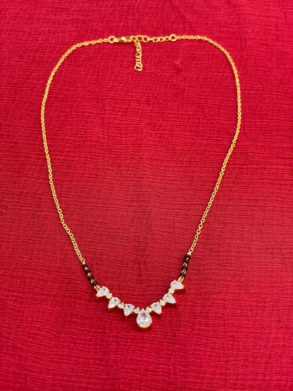 925 Silver Gold Plated Royal Black Bead Chain
