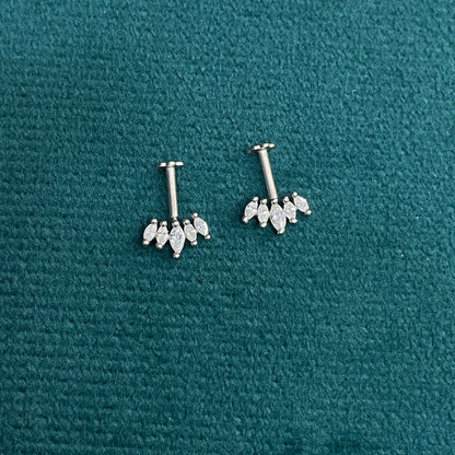 92.5 Silver Five Leaf Dainty Bugadi Pair