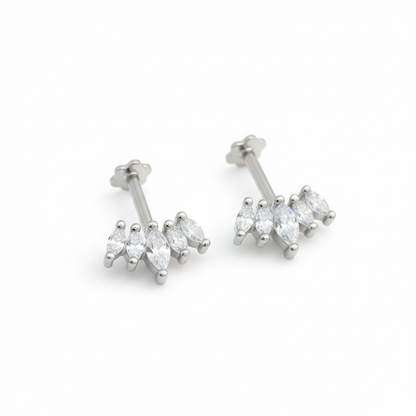 92.5 Silver Five Leaf Dainty Bugadi Pair
