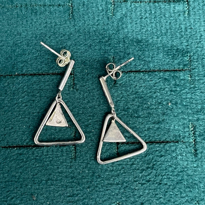 92.5 Silver Minimal Hanging Earrings for Women | Sleek Dangle Design | Elegant Jewellery pair