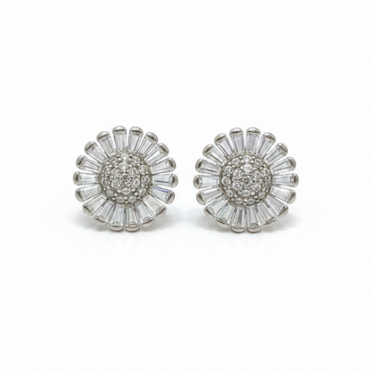 92.5 Silver White Stone Earrings | Elegant Minimal Sparkle Design | Jewellery
