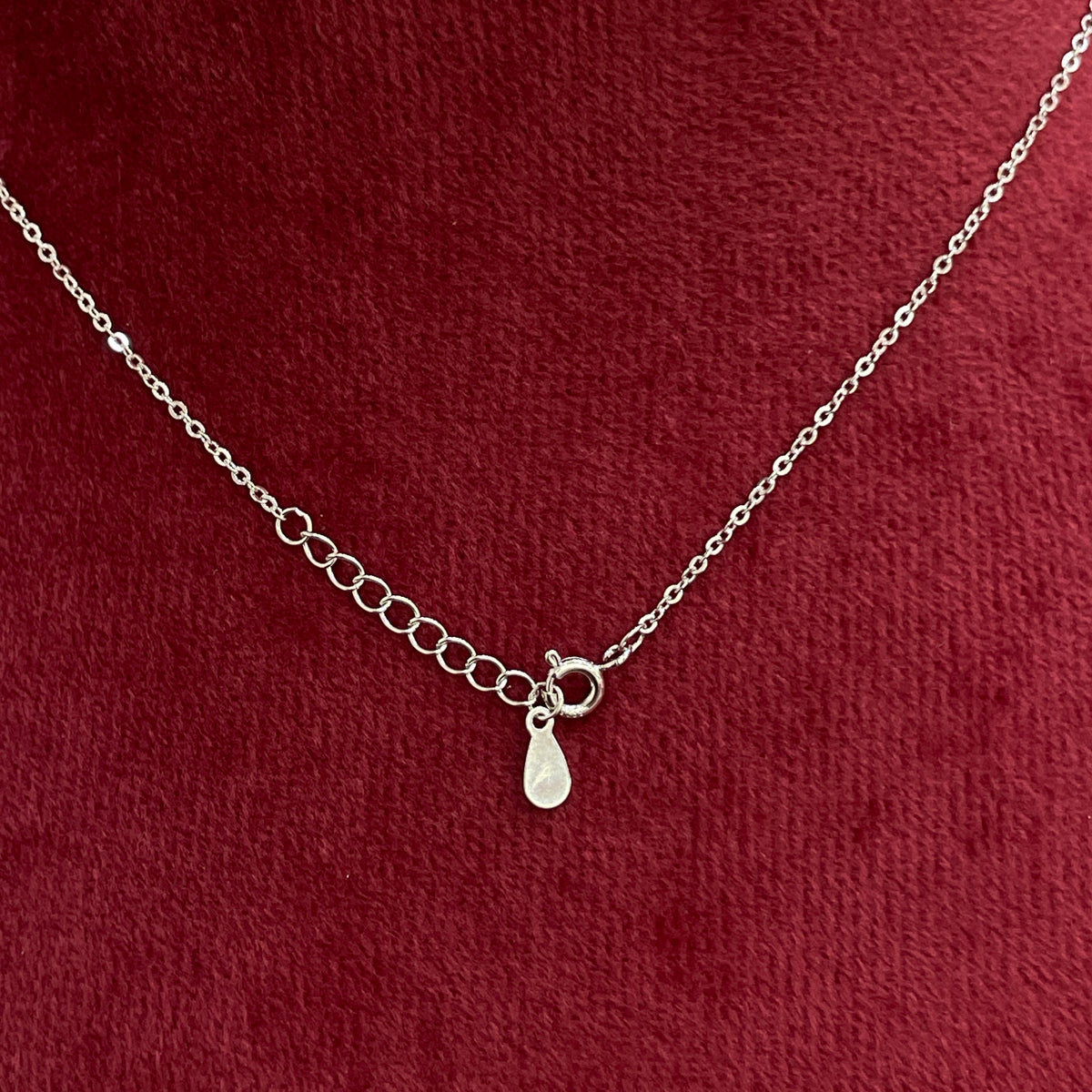 92.5 Silver White CZ Pearl Floral Pendant Chain for Women