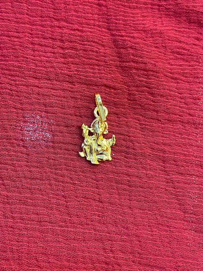 92.5 silver gold plated Ganesha pendant