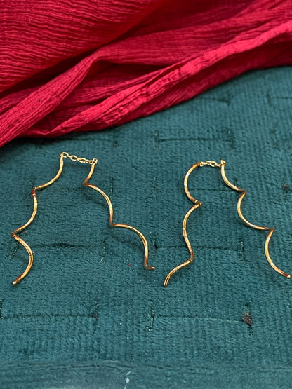 925 Silver Gold Plated Dual Spiral Earrings for Women | Contemporary Swirl Design
