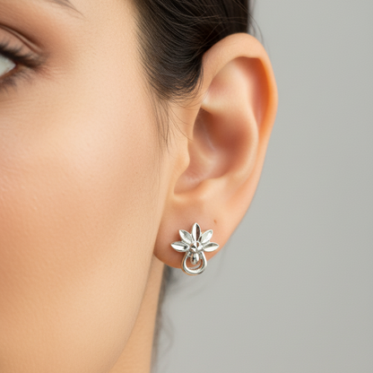92.5 Silver Minimal Stud Earrings for Women | Clean Elegant Design | Lightweight Jewellery