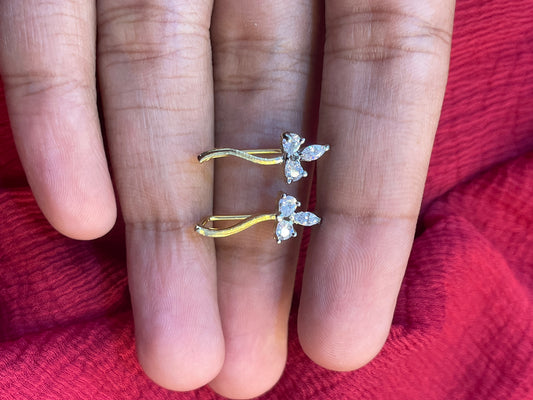92.5 Silver Gold Plated Minimal Ear Cuffs for Women | Simple Stylish Design | Modern Jewellery