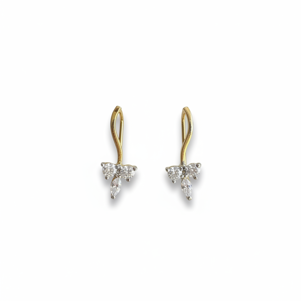 92.5 Silver Gold Plated Minimal Ear Cuffs for Women | Simple Stylish Design | Modern Jewellery