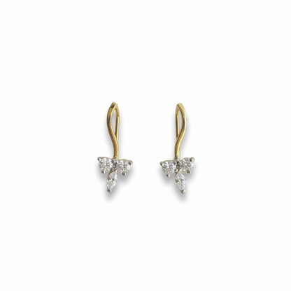 92.5 Silver Gold Plated Minimal Ear Cuffs for Women | Simple Stylish Design | Modern Jewellery