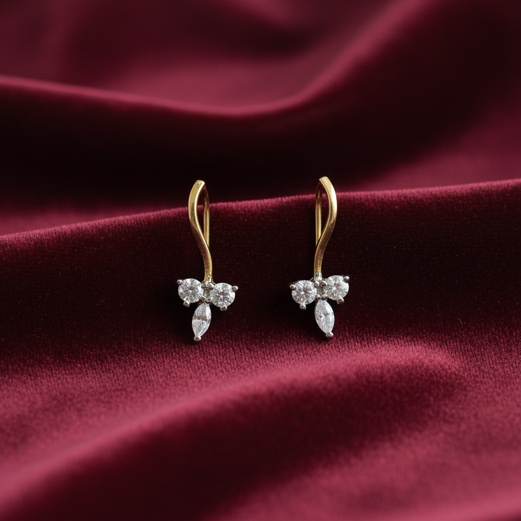 92.5 Silver Gold Plated Minimal Ear Cuffs for Women | Simple Stylish Design | Modern Jewellery