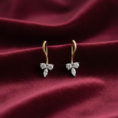 92.5 Silver Gold Plated Minimal Ear Cuffs for Women | Simple Stylish Design | Modern Jewellery