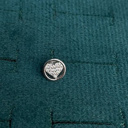 92.5 Silver Heart Shape Studs | Stylish Elegant Design | Jewellery pair