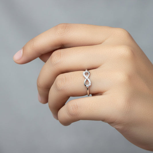 92.5 Silver Infinity Ring for Women | Size 11