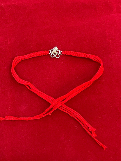 925 Sterling Silver Ganesha Rakhi | Red Thread Rakhi for Raksha Bandhan