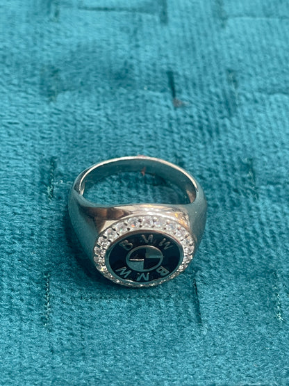 92.5 Silver BMW Men’s Ring Size 18 | Stylish Logo Design | Elegant Jewellery