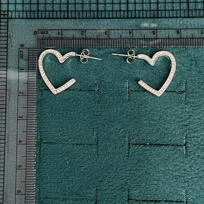 92.5 Silver Heart Shape Earrings | Romantic Elegant Design | Jewellery pair