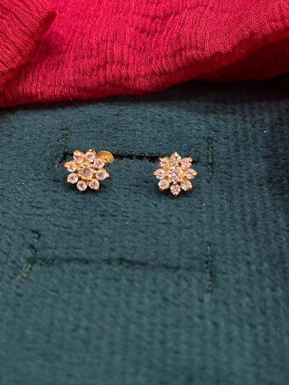 925 Silver Gold Plated Eight Petal Studs for Women | Floral Design