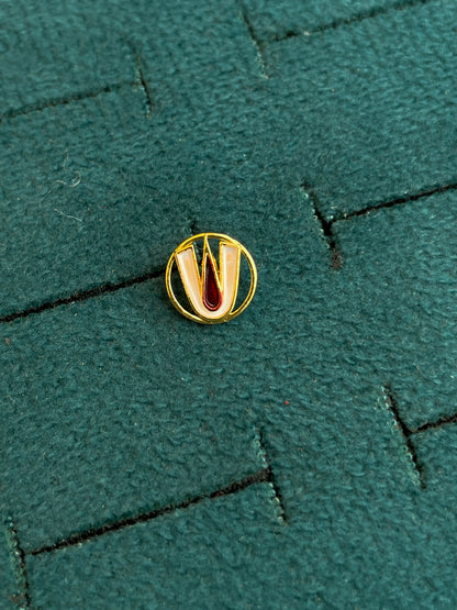 92.5 Silver Gold Plated Govinda Namalu Reversible Stud Single Piece