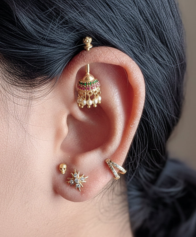 92.5 Silver Jhumki Bugadi | Traditional Hanging Design | Jewellery