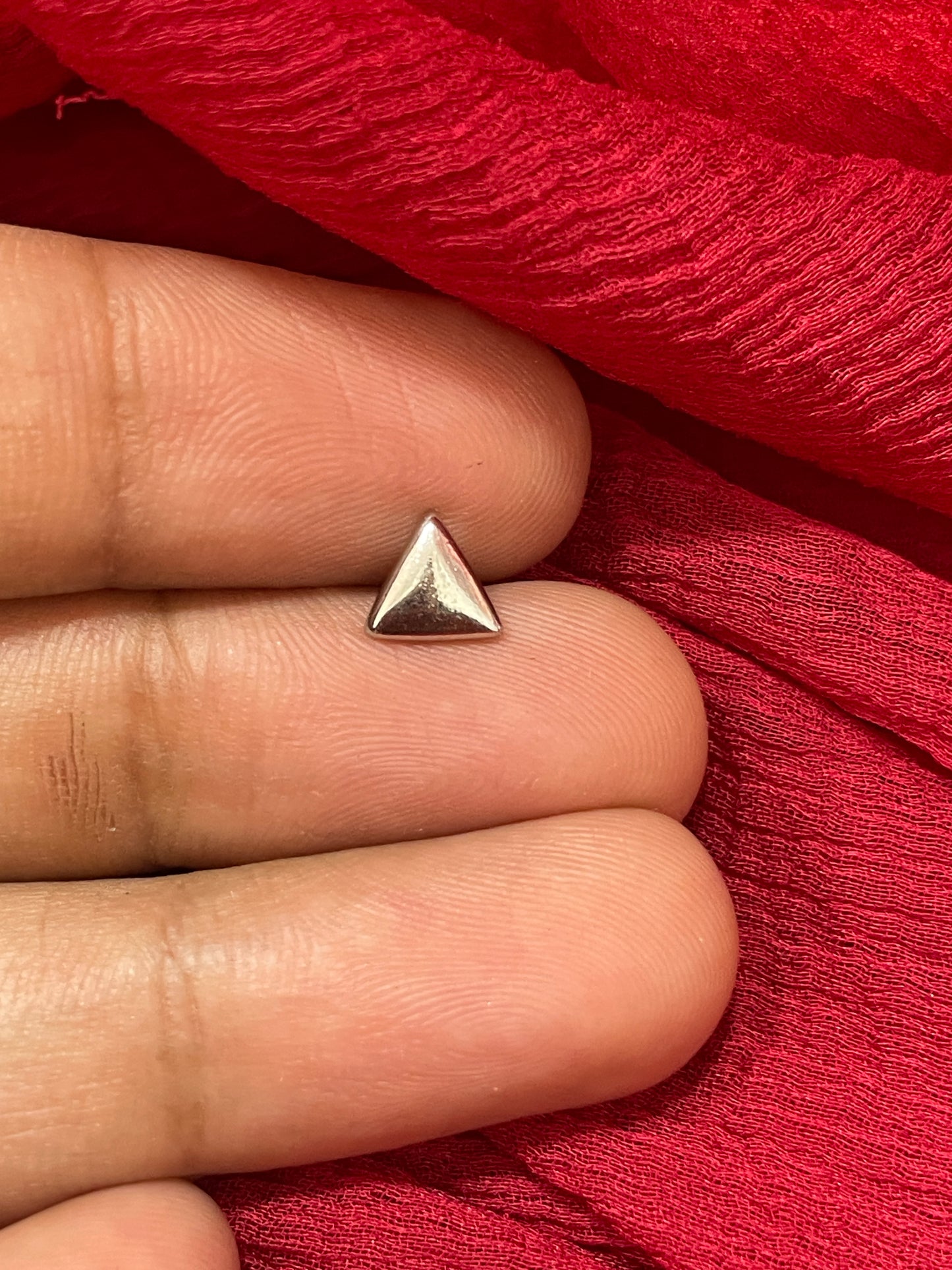 92.5 Silver Triangle Earring Single Piece for Women | Minimal Geometric Design | Stylish Jewellery