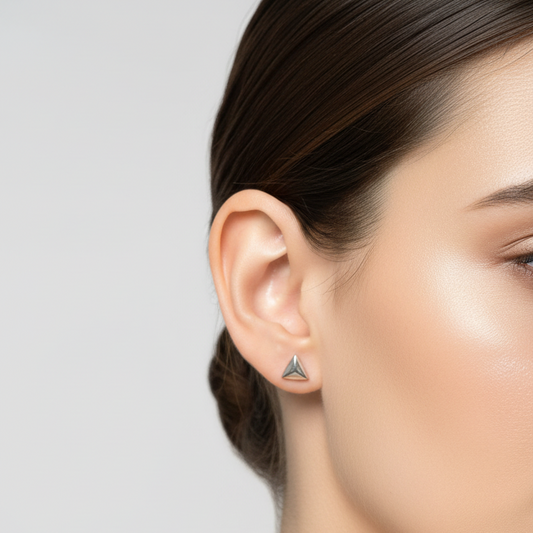 92.5 Silver Triangle Earring Single Piece for Women | Minimal Geometric Design | Stylish Jewellery