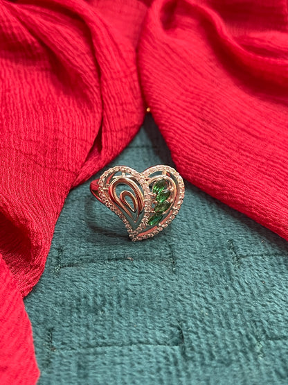92.5 Silver Classy Heart Ring for Women Size 13 | Stylish Romantic Design | Elegant Jewellery