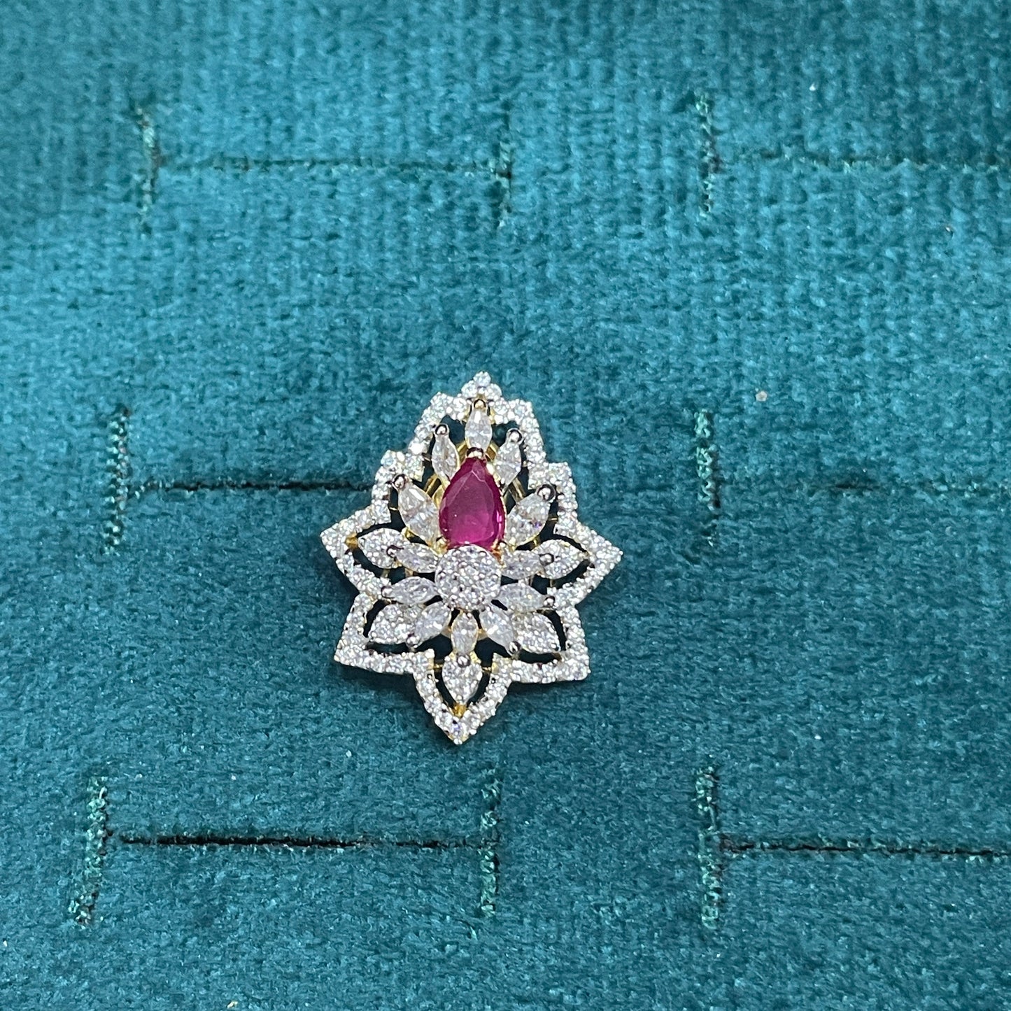 925 Silver Gold-Plated Royal Lotus Pendant & Earring Set