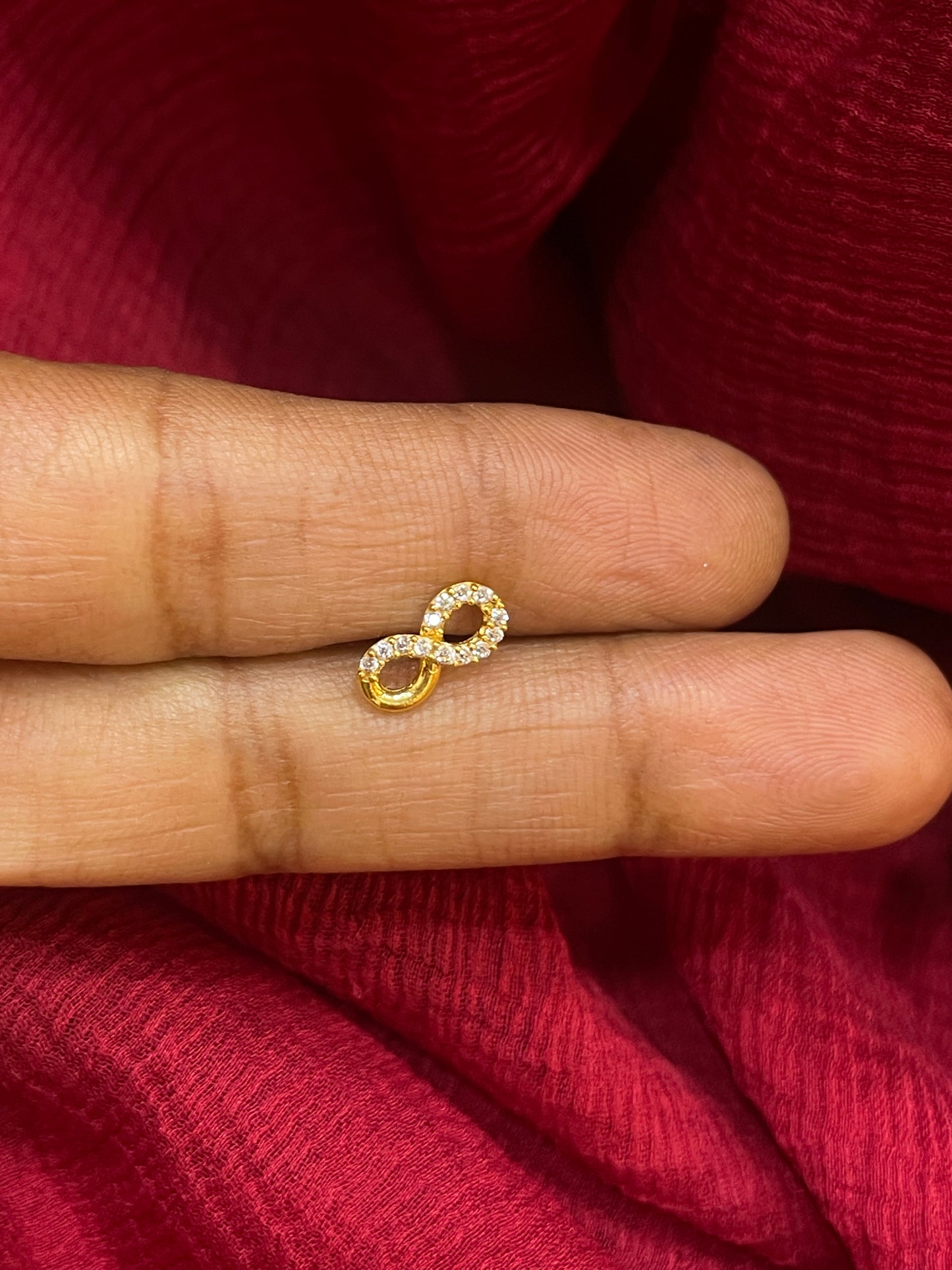 925 Silver Gold Plated Infinity Studs for Women | Minimalist Design