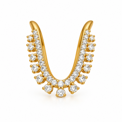 92.5 Silver Gold Plated White CZ Vanki Ring for Women