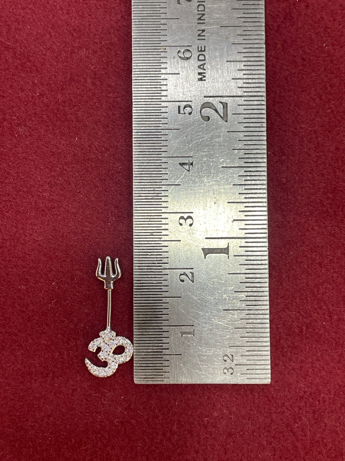 925 Silver Om Trishul Bugadi