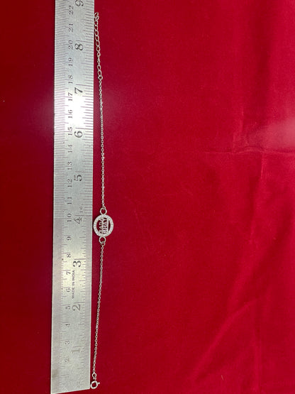 925 Sterling Silver Bada Bhai Rakhi | Stone-Studded Chain Rakhi for Raksha Bandhan