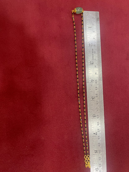 925 Silver Gold Plated Black diamond chain - 17 inch