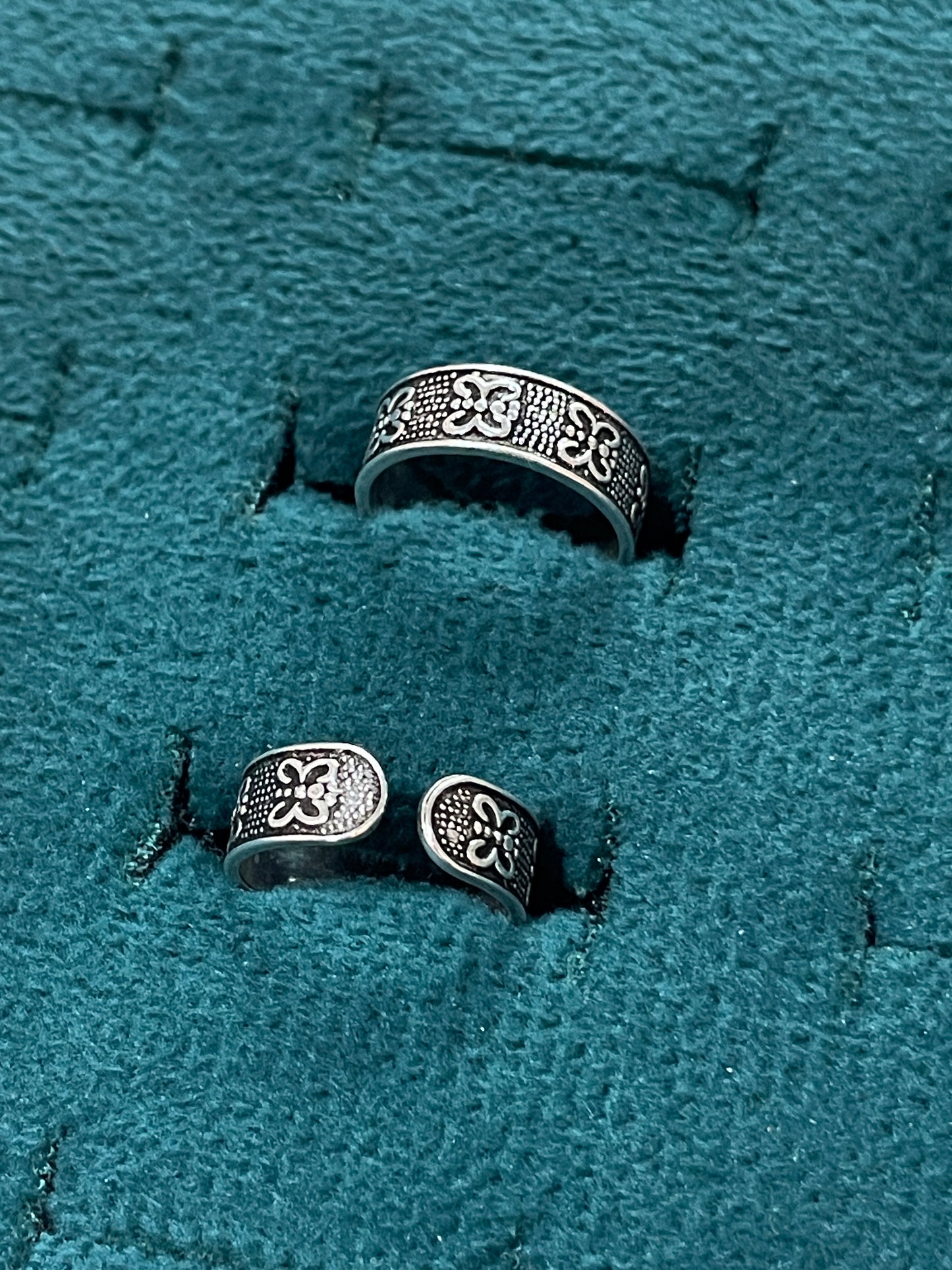 92.5 Silver Toe Rings for Women | Butterfly Oxidised Design | Traditional Jewellery