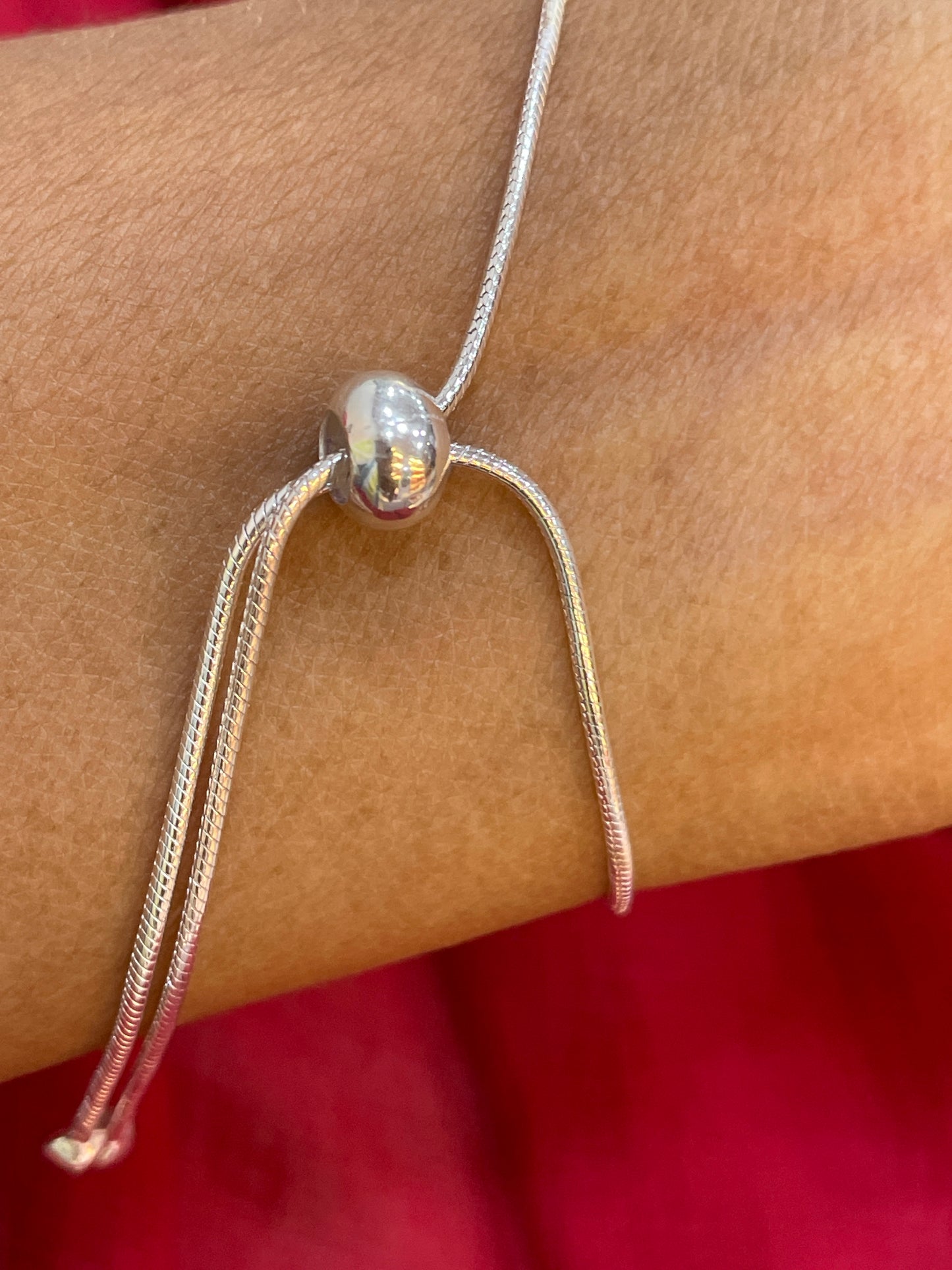 92.5 Silver Evil Eye Charm Cord Adjustable Bracelet for Women | Teardrop & Ball Bead Design