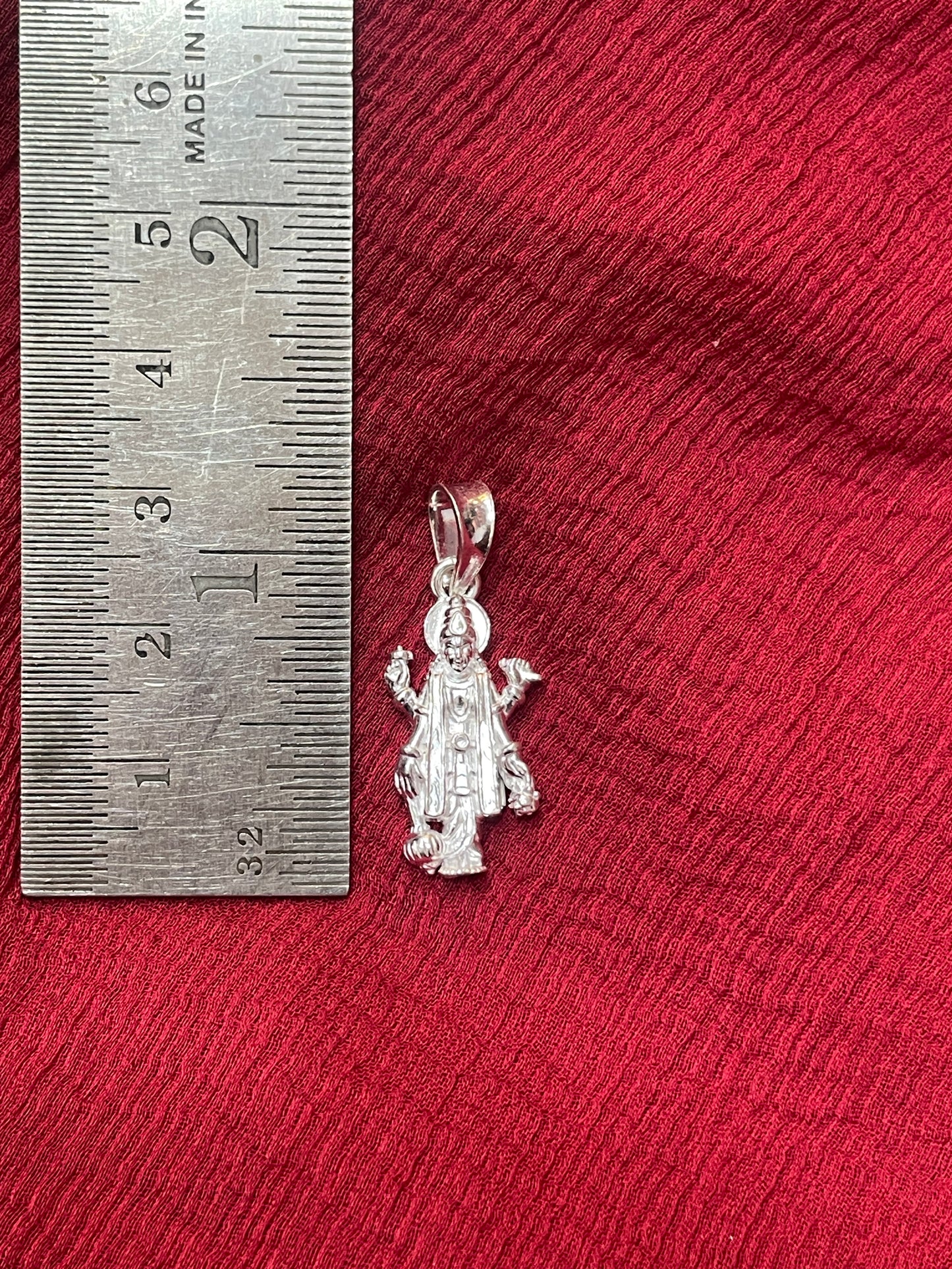 92.5 Silver Narayana Pendant for Men & Women | Vishnu Murthy Sacred Design | Spiritual Jewellery