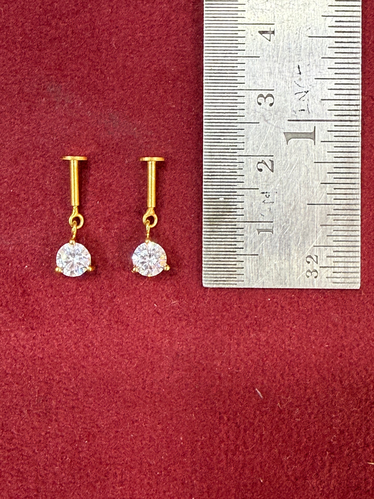 92.5 Silver Gold Plated Dangler Bugadi Pair