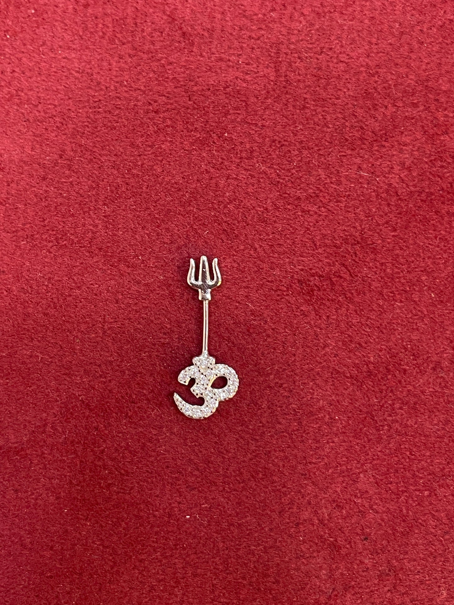 925 Silver Om Trishul Bugadi